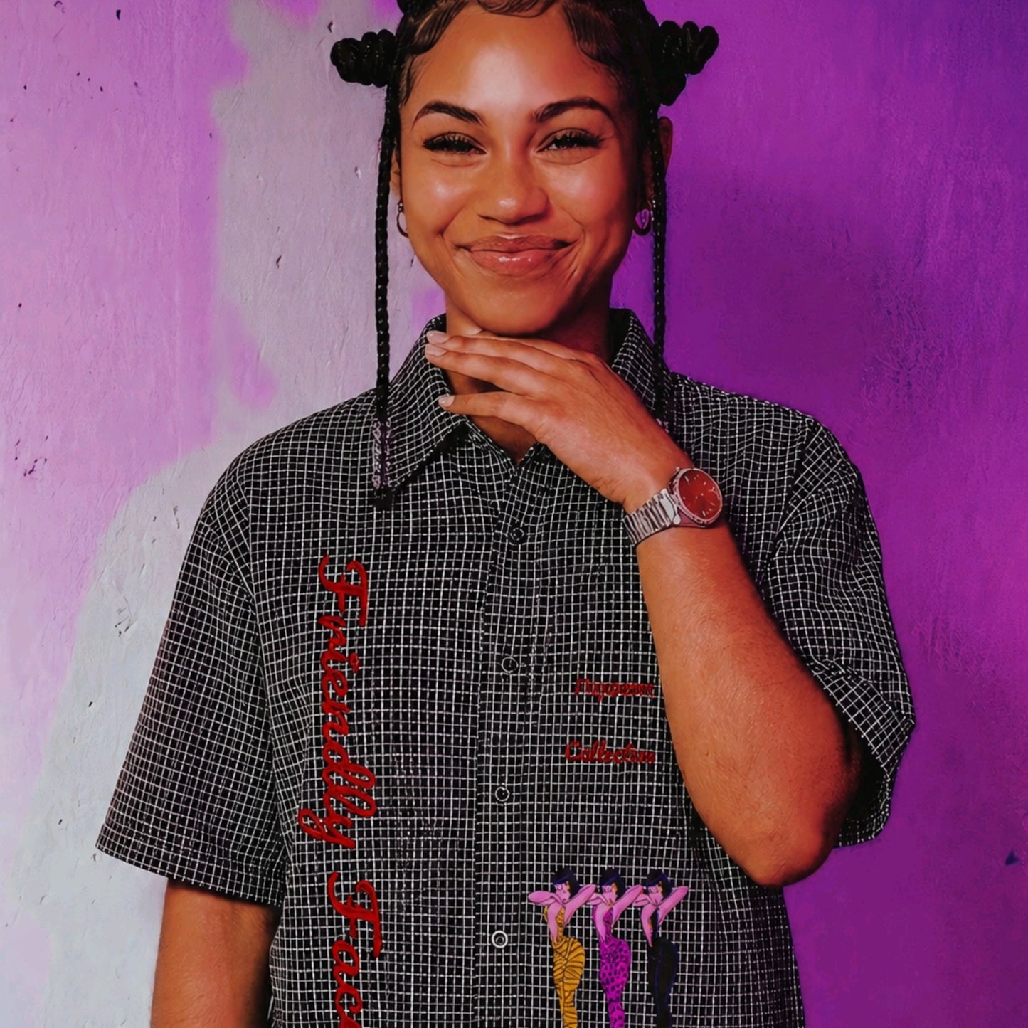 DIZZY LIZZYS Unisex Distressed Plaid Boxy Shirt