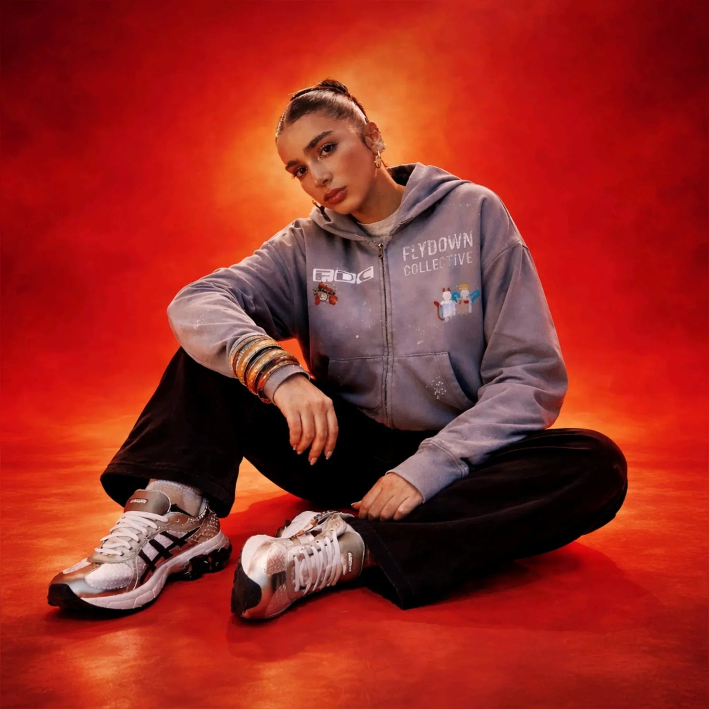 Money on My Mind Oversized Hoodie – Gray Blue