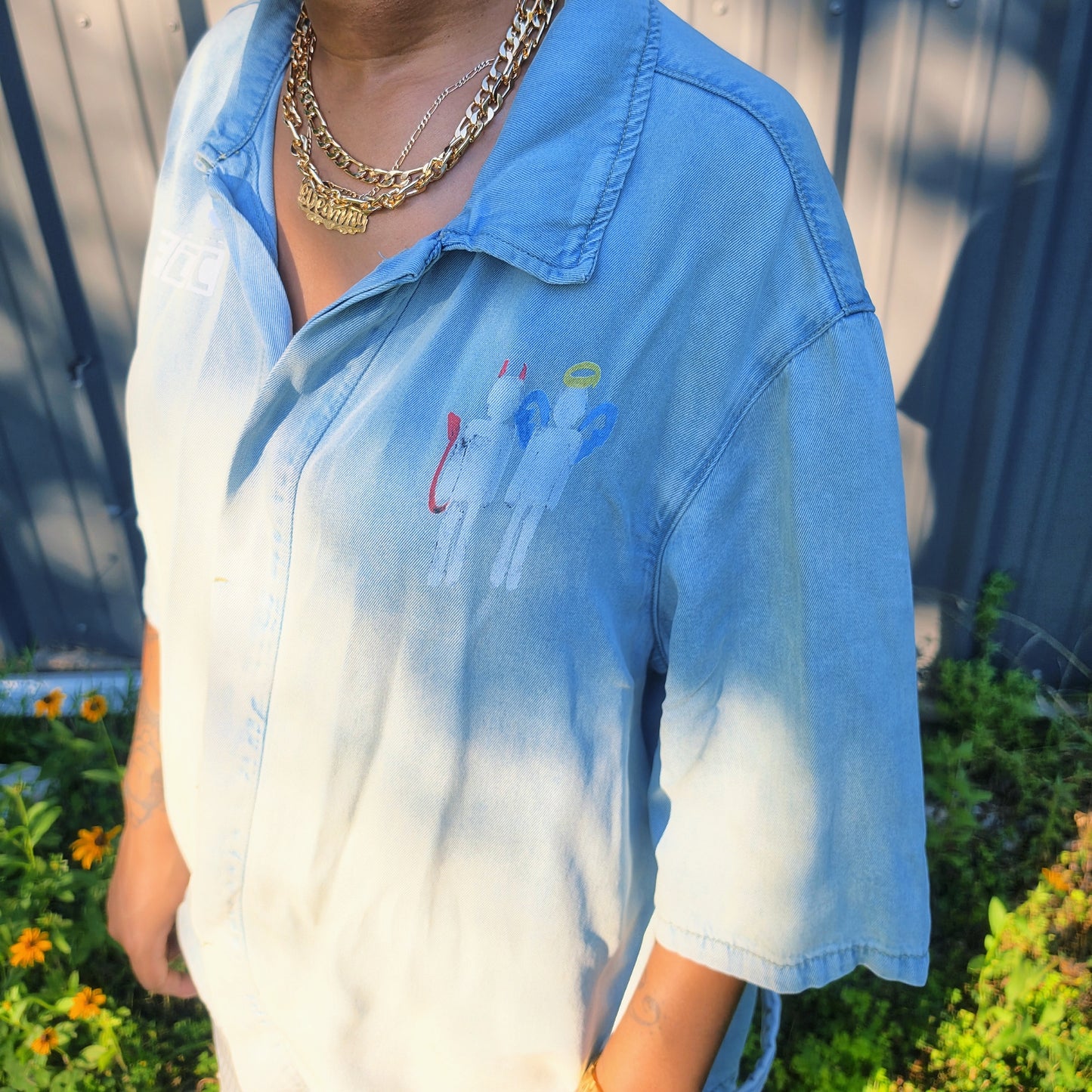 DEMONS & ANGELS Unisex Vintage Wash Drop Shoulder Lyocell Shirt
