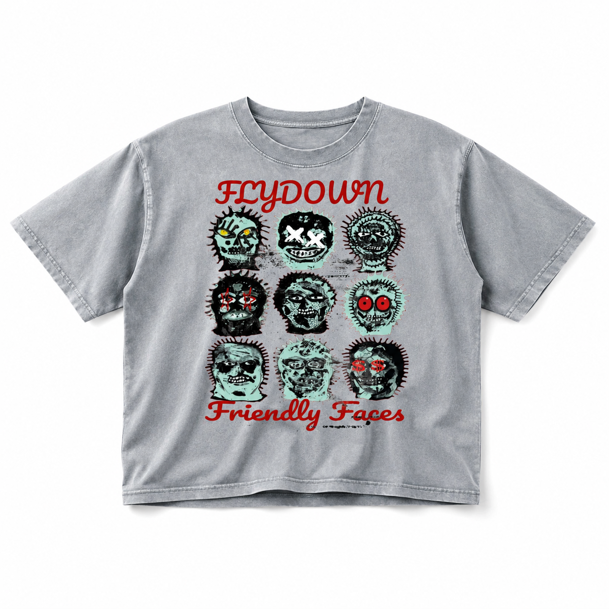 FRIENDLY FACES  Mineral Wash Boxy Cotton T-Shirt