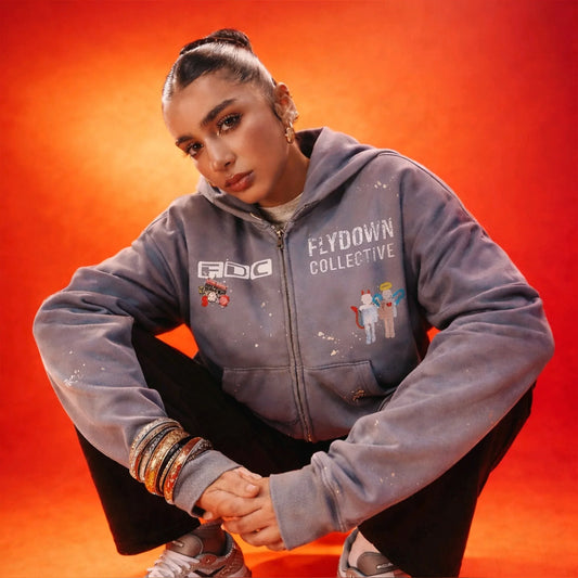 Money on My Mind Oversized Hoodie – Gray Blue