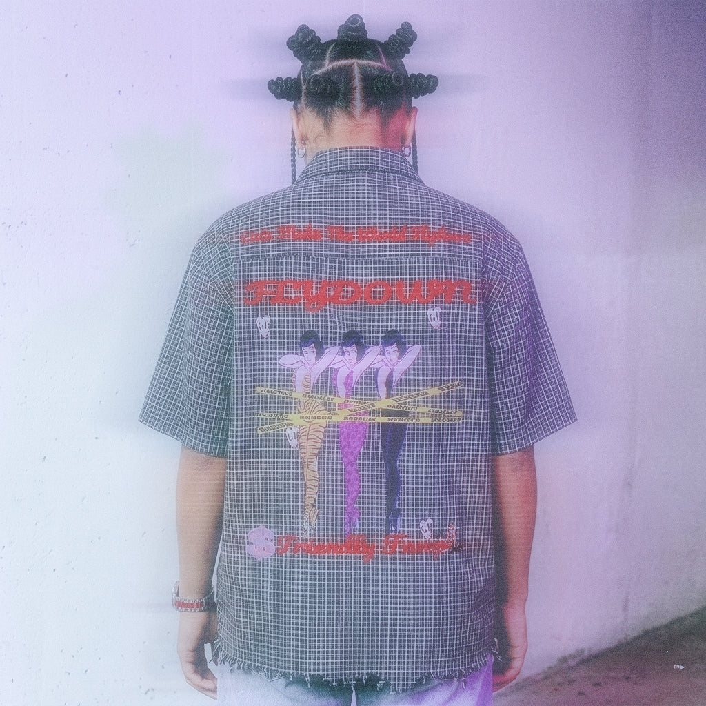 DIZZY LIZZYS Unisex Distressed Plaid Boxy Shirt