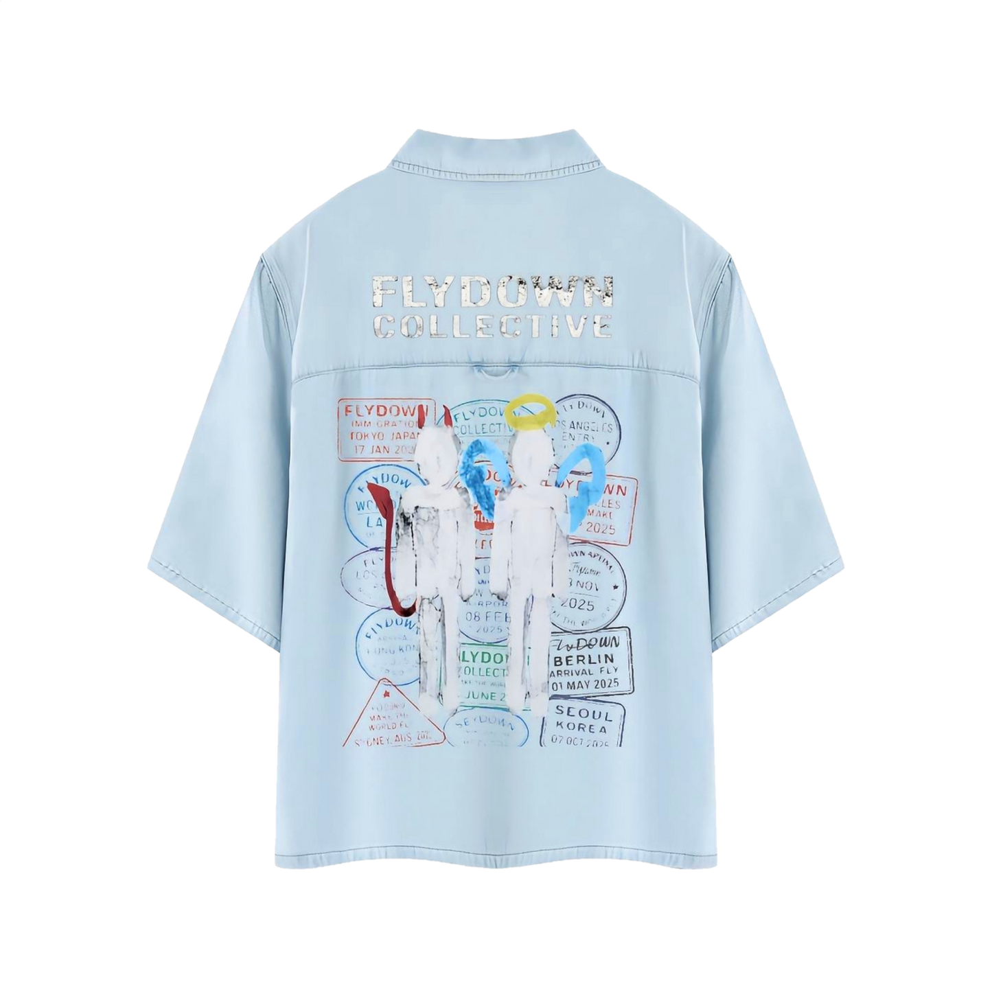 DEMONS & ANGELS Unisex Vintage Wash Drop Shoulder Lyocell Shirt